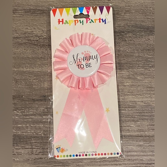 Mommy & Daddy To Be ribbon pins for girl (pink) - Picture 2 of 9